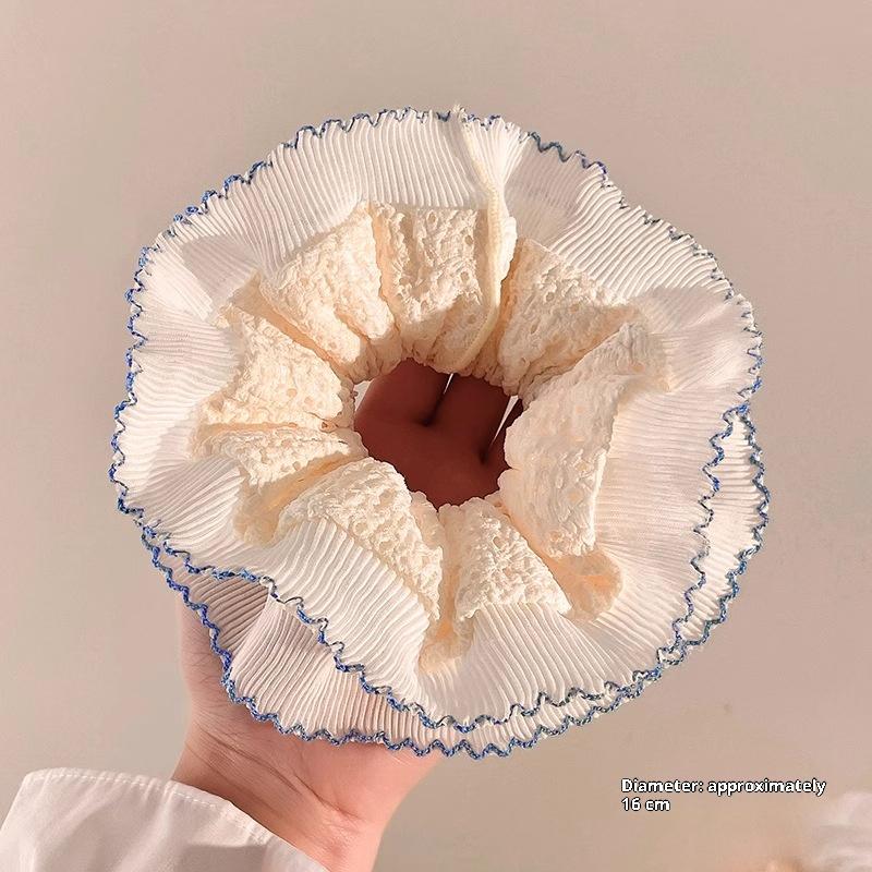Oversized Lace Large Intestine Hair Ring Women's New High-end Sense Super Fairy Headline Elegant Low-tail Hair Rope Headwear