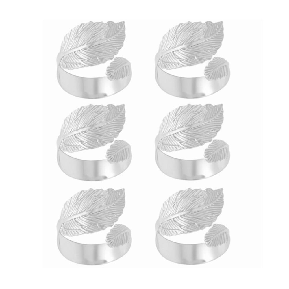 Metal Napkin Ring Buckles Gold Leaf Dinning Table Decoration  for Wedding Birthday Party