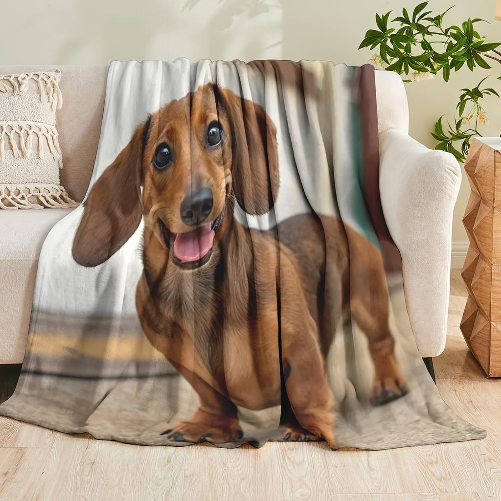 1pc Printed Blanket Featuring a Cute Dog in an Instagram Style, Soft And Skin-Friendly, Comfortable And Warm, Suitable for The Bedroom, Living Room, A