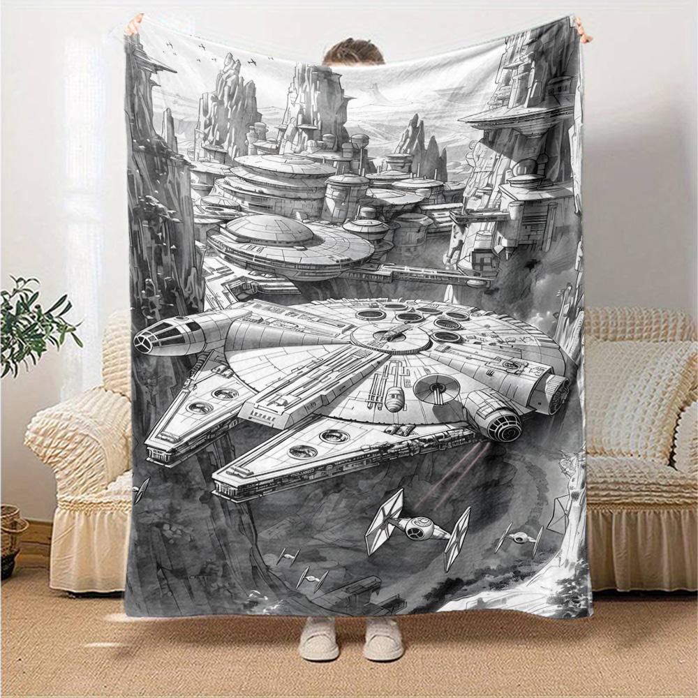 Star Wars Blanket Warmthful Decor Suitable for Seaside Livingroom Office All-Season Use Modern Perfect Gift for Relatives and Friends