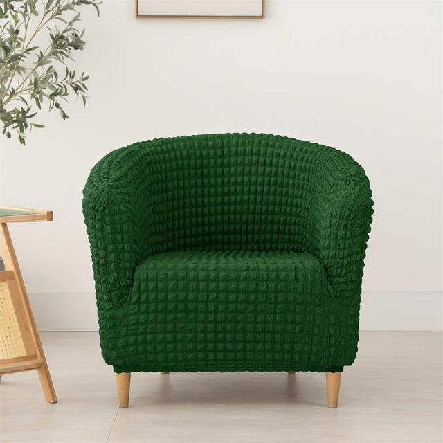 Solid Color Tub Chair Cover Spandex Stretch Club Armchair Covers Single Seat Sofa Slipcovers For Living Room Bar Coffee Shop