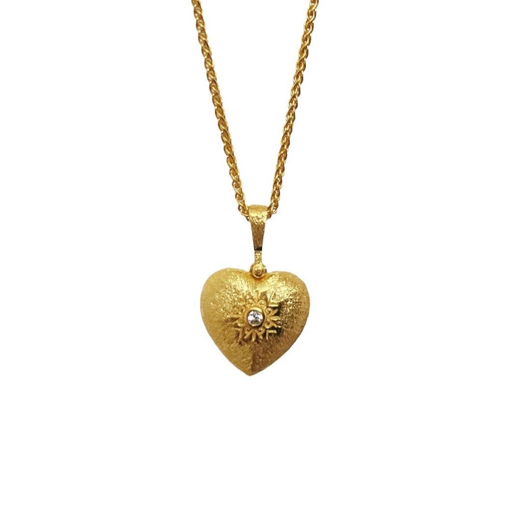 Buccellati Craft Weaving Carved Gold Brushed Silk Love Necklace With Diamonds Vintage Pendant Embossed Chopin Chain