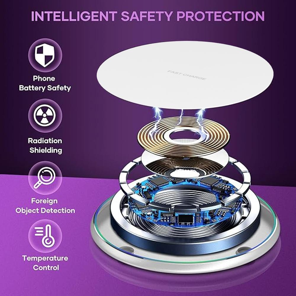 60W Wireless Charger Fast Charging Pengisi Daya Nirkabel Berdiri Untuk IPhone Pro Max X Samsung Xiaomi Earphones