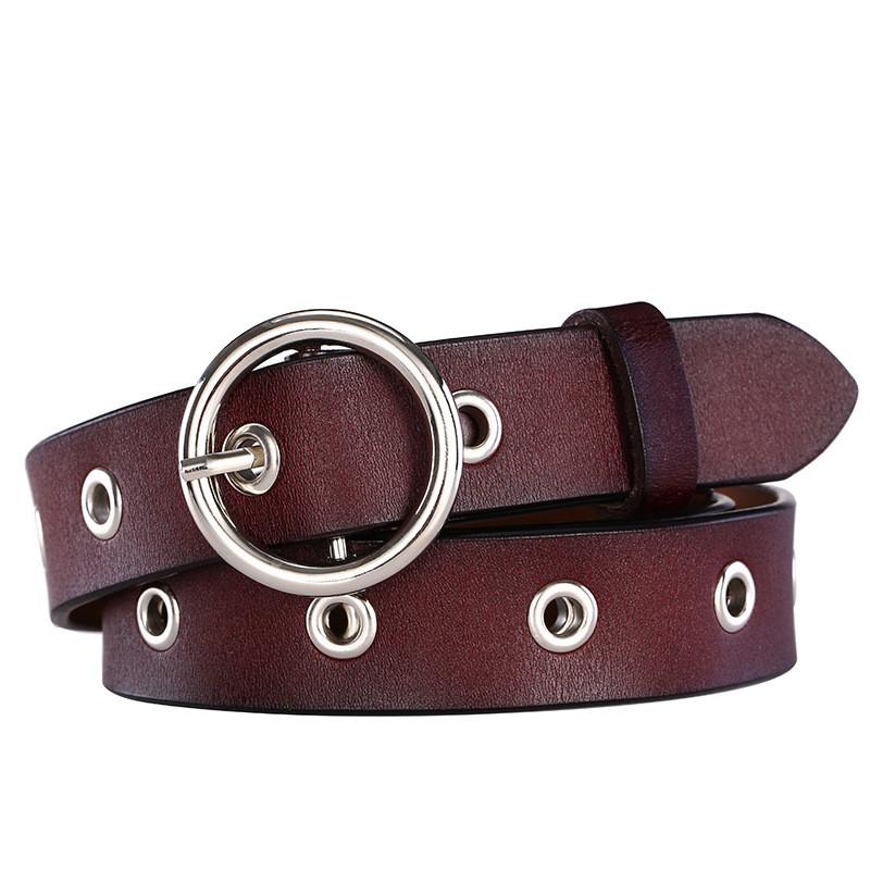 Wide Leather Twolayer Belt Women Vintage Circular Decoration Daily Wear Party