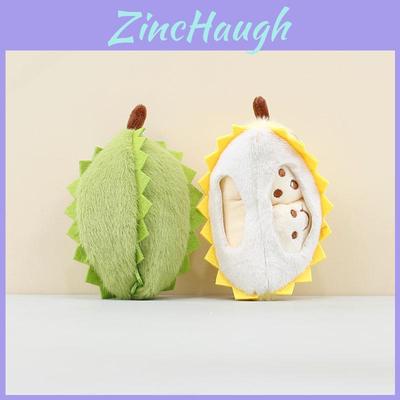 Green Durian Plushie Keychain With Soft Short Fur For Bag Decor Gift For Kids