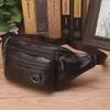 Men's Genuine Leather Cowhide Waist Bag, Multifunctional Sports Dumpling-Shaped Phone Holder, Cash Register, Large Capacity Casual Bag