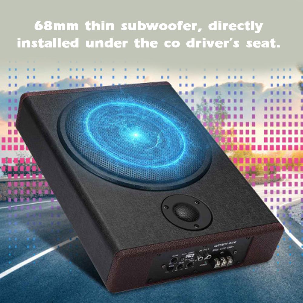8 inch Car Stereo Refitting Ultrathin Subwoofer High Power 12.0V Wood Leather Stereo With High Pitches 600W Subwoofer