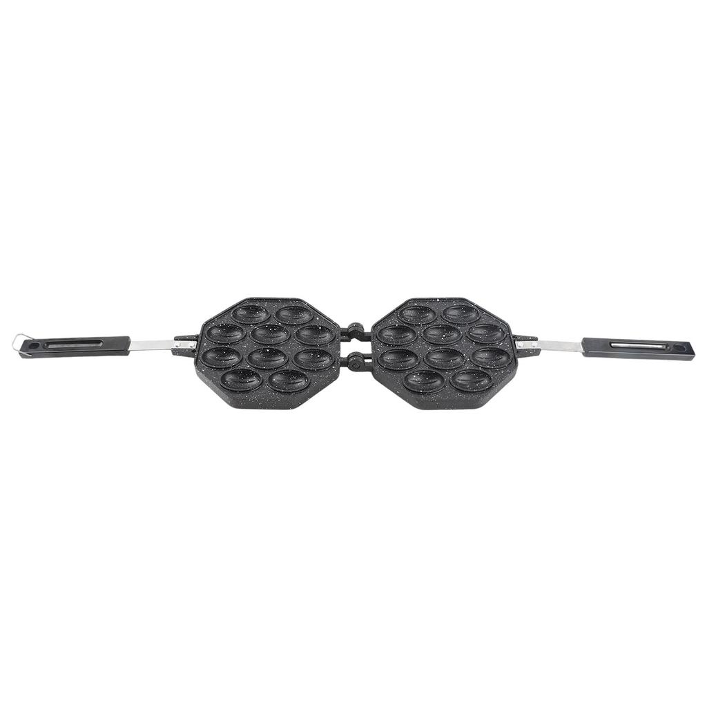 Egg Waffle Pan Aluminum Alloy Anti Stick Anti Scald Handle Bubble Waffle Maker for Home Commercial Use