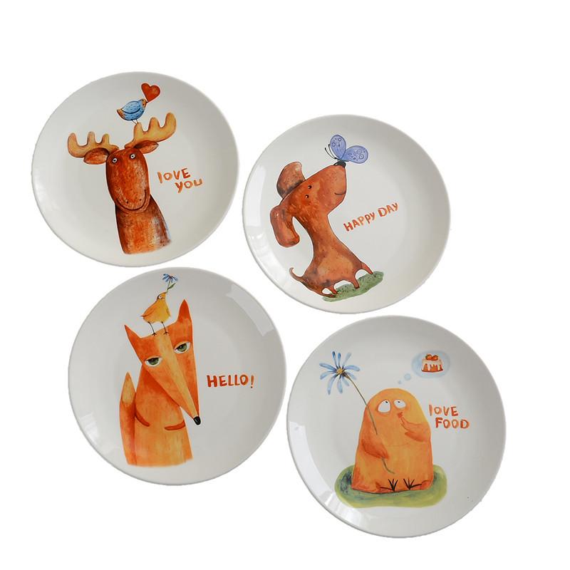 Ceramic Round Steak Plate Set - Customizable with Logo