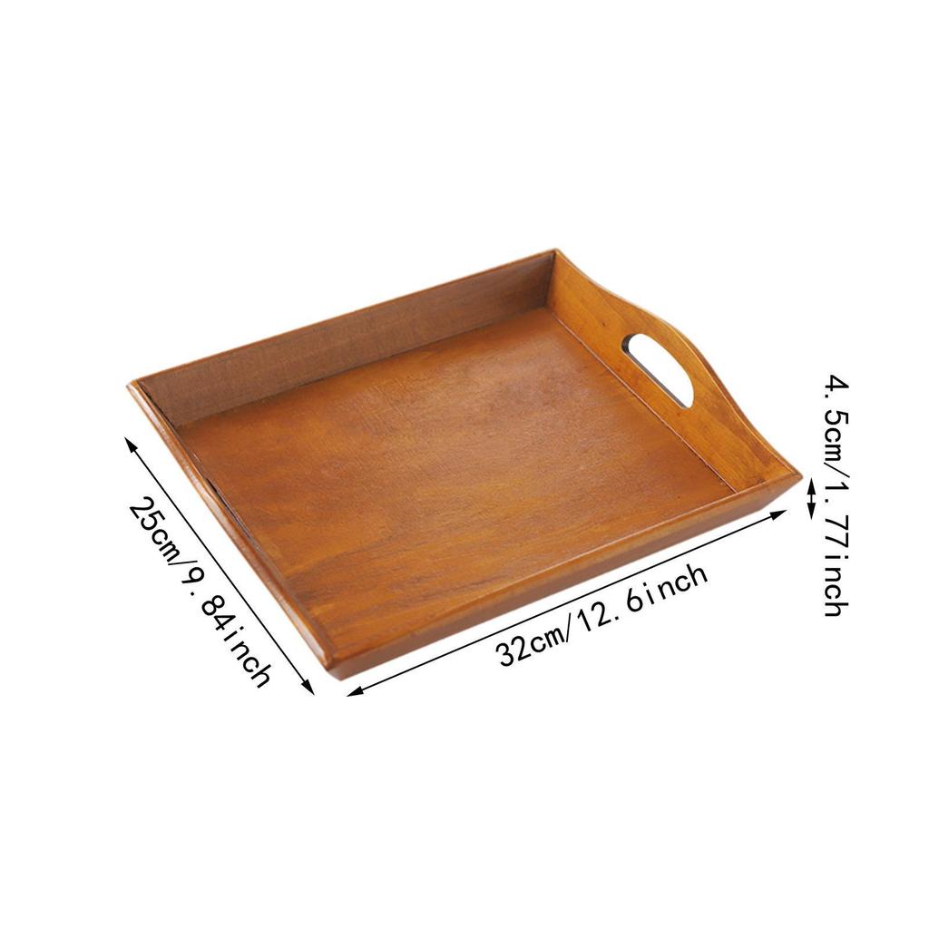 Rectangular Wooden Serving Tray for Coffee Table, Simple Storage Cafe, Party,