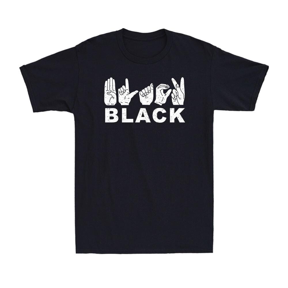 Black History Month Sign Language Spelling History Lives Matter Men s T-Shirt S разноцветный