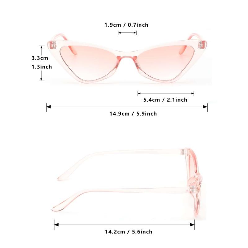 Cute Ladies' Personalized Cat Eye Pink Sunglasses Dyed Lens Y2K Glasses Summer Travel Bohemian Style Sunglasses