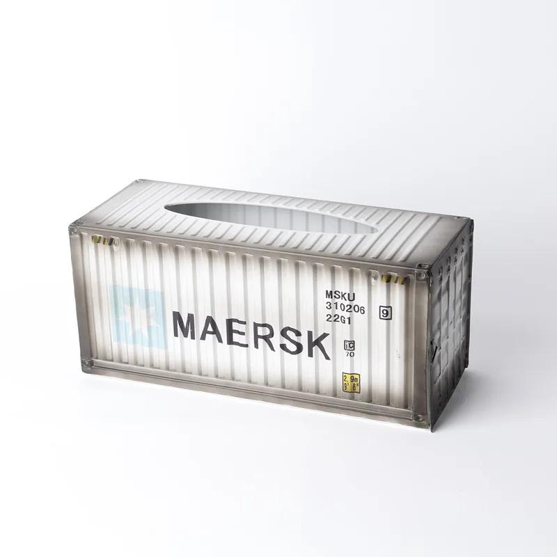Retro Kreatives Containerdesign Eisen Taschentuchbox Zuhause Auto Serviettenpapierbehälter Metall Papierhandtuch Aufbewahrungskoffer Heimdeko