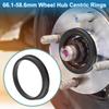 A ABSOPRO 66.1mm To 58.6mm Wheel Hub Centric Ring Black Polycarbonate Wheel Center Shaft Shock Absorption Hub Ring 4pcs