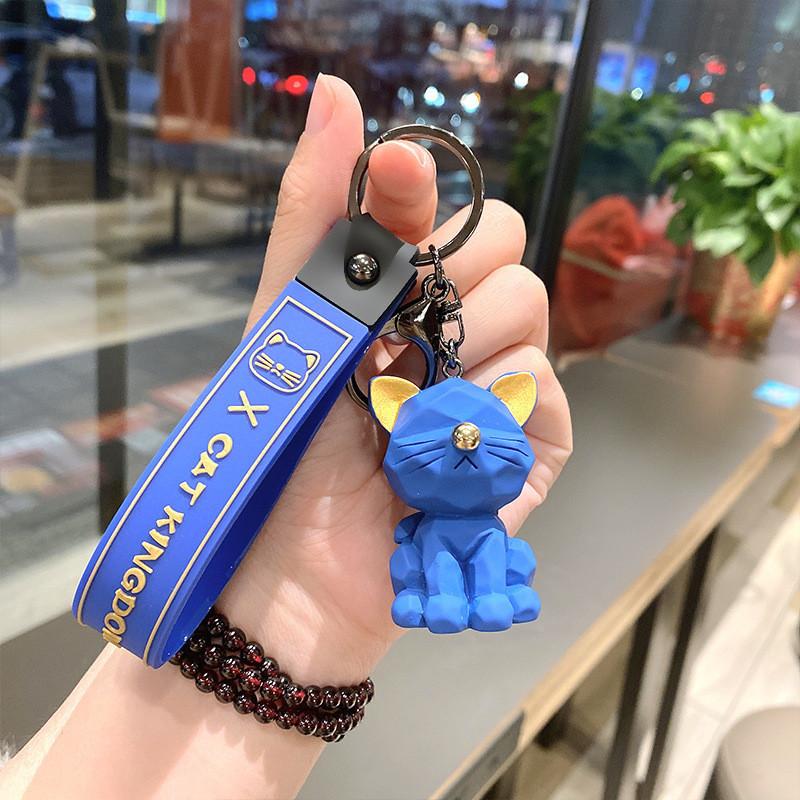 Cartoon Cat Silicone Keychain Cute Gift For Kids And Friends In Various Colors