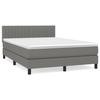 3140218 vidaXL Lit à sommier tapissier avec matelas Gris foncé 140x200cm Tissu