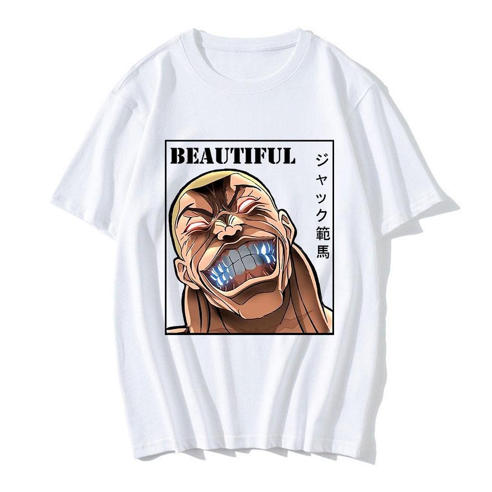 Hot Anime Baki The Grappler T-shirt Manga Hanma Yujiro Short Sleeve T-shirts Casual Oversize Streetwear Round Neck Top Tshirt