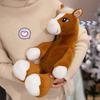 Cartoon Pferd Plüschpuppe Sitzende Pose Großäugiges Pferd Plüschtier Realistisches Flauschiges Stofftier Jahr des Pferdes Maskottchen und Geschenk