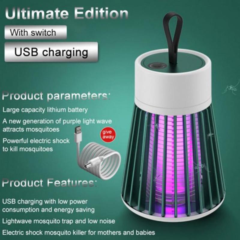 New! Household Mosquito Killer Fast Effective Usb Rechargeable Indoor Outdoor Electric Shock Mosquito