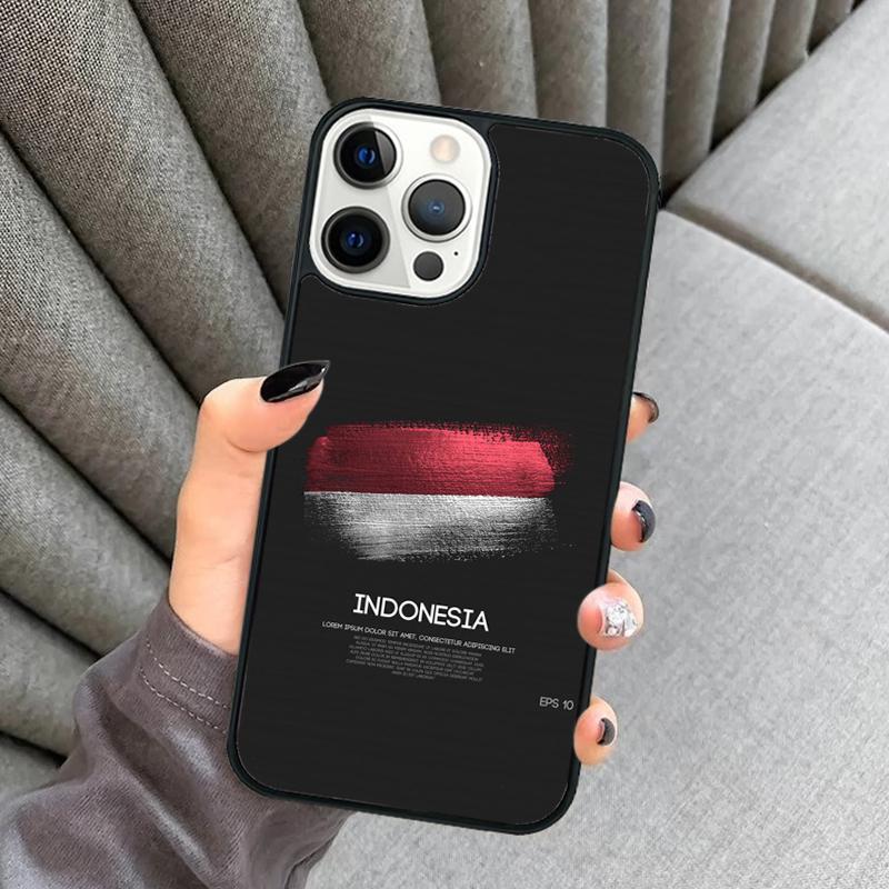 Indonesia Flag Phone Case For iPhone 17 Air 16 16e 15 13 14 Pro Max 11 12 Plus 2022 MAX Shell Cover coque