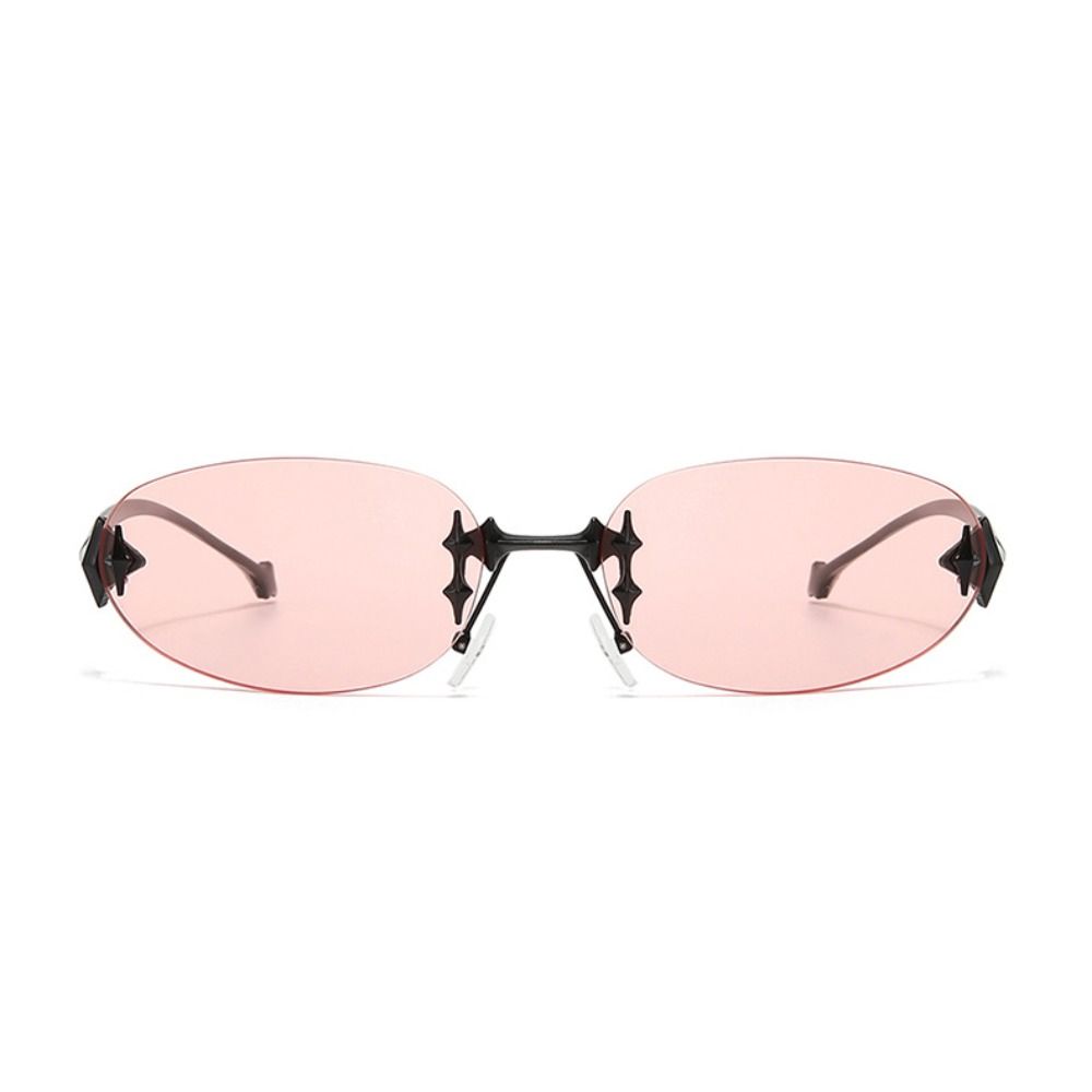 UV Protection Retro Eyeglasses Y2K Style Decorative Sun Glasses Frameless Sunglasses  Female