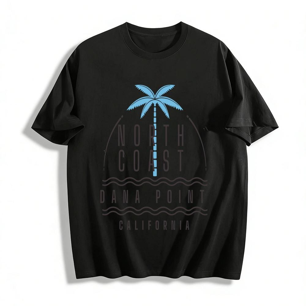 North Coast Dana Point CA Palm Tree Graphic Casual Tee Pure cotton T-shirt XXS