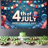 Lightweight Fabric Event Flag Durable Material Party Prop Red White Blue Theme Stars and Stripes American Themed Banner