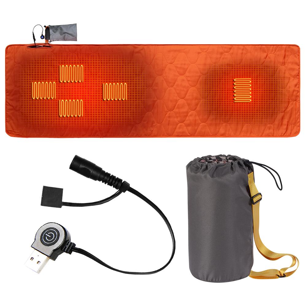 USB Heating Sleeping Mat 7 Zones Heated Mattress Adjustable Temperature Electric Heating Pad for Outdoor Camping Tent Mat