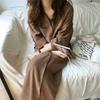 Tie-Waist Shirt Dress Women's Solid Color Skirt Spring Korean Style Loose Student French Lady Fashionable Dress