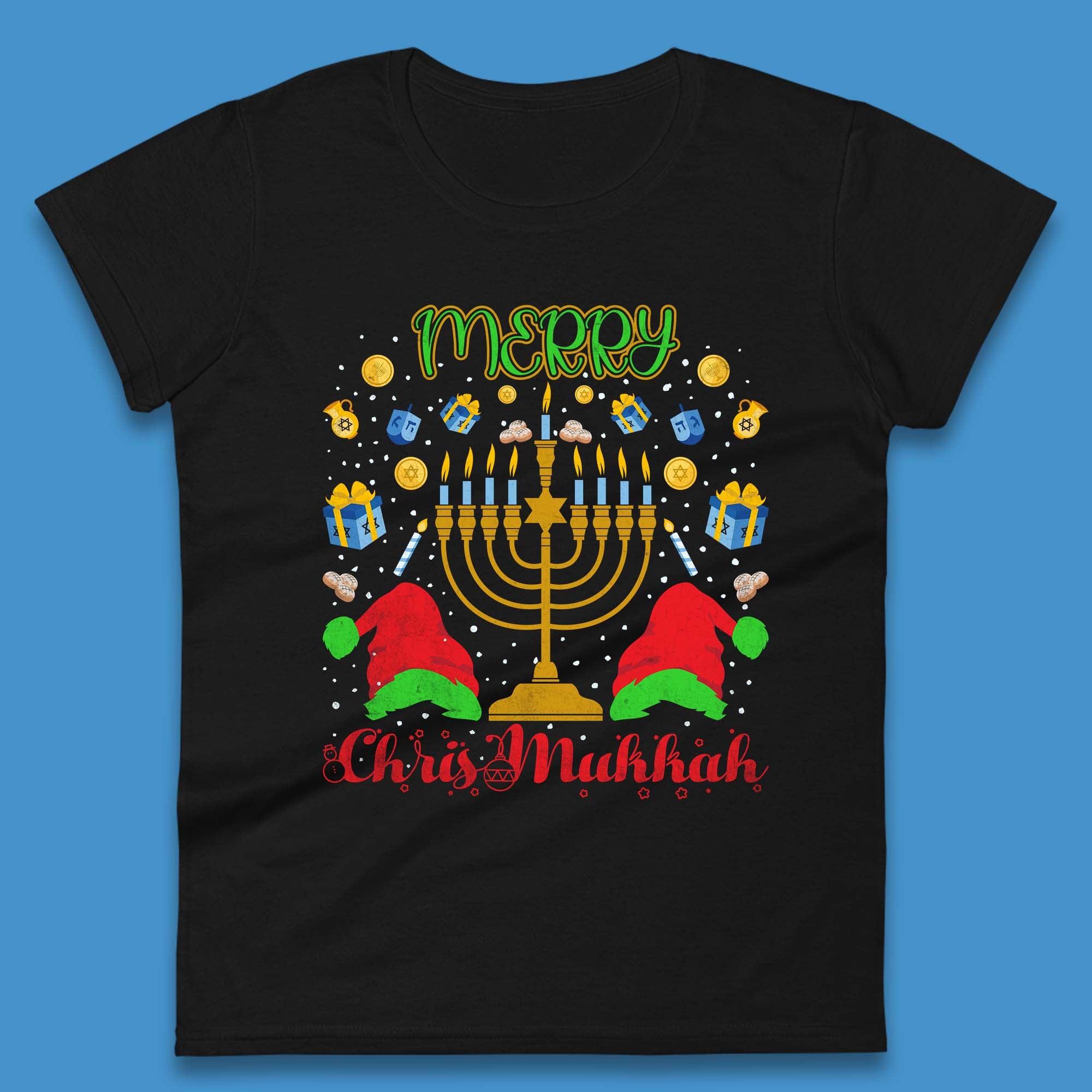 Merry Chrismukkah Womens T-Shirt Mens Tops Tees Unisex M