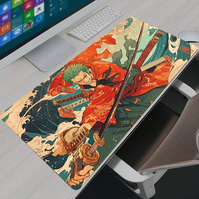 Anime Gaming Accessories Mousepad Large Carpet Gamer PC HD Computer Mouse Pad Keyboard Desk Mat Mausepad One Piece Zoro