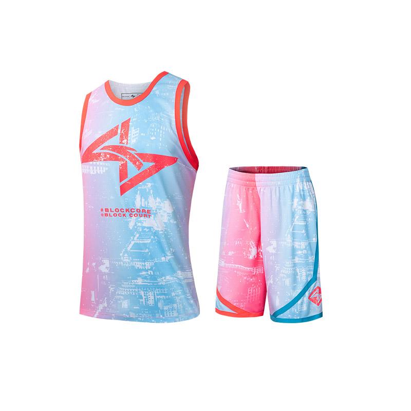 

Anta Color Block Letter Round Neck Comfortable Breathable Sleeveless Vest Mid Waist Five Point Shorts Basketball Set Men basketball set 152431201-1 2XL