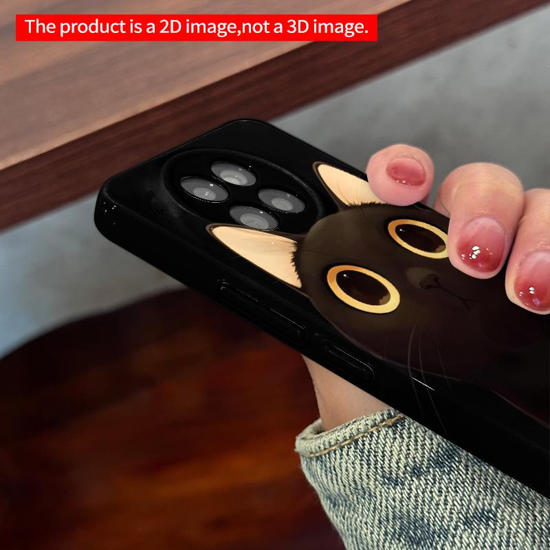 2DFlat Xiaomi Redmi phone caseGlowing Eyes Cat Designsuitable for Redmi Note 11 12 13 14 A3 K80 15 17 Ultra