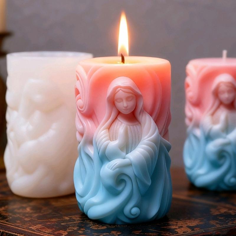 Flexible Silicone Mold Handmade Scented Candle Mould Embossed Cylinder Soap Jewelry Mold Home Decoration Mold
