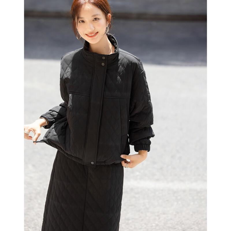 Demana Winter Warm Stand Collar Jacket & Quilted Skirt Set