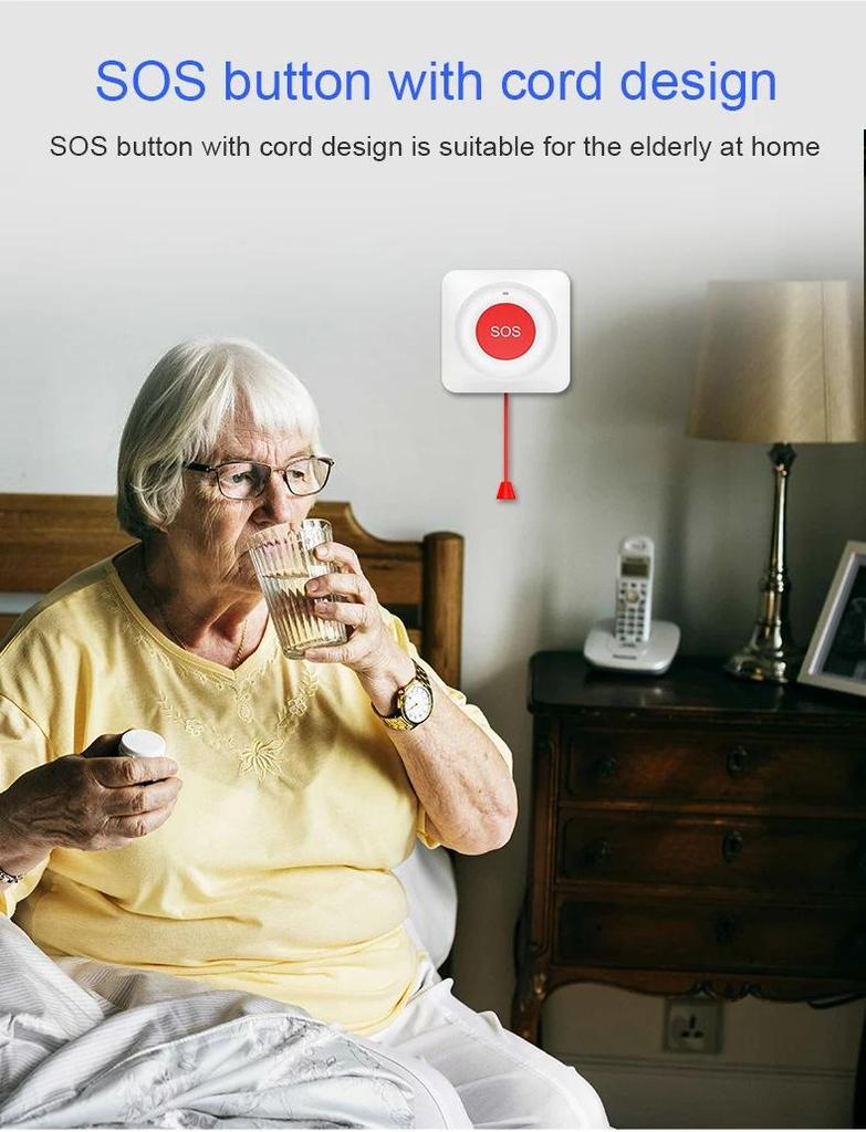 SOS Alarm Button for Elderly - WiFi Remote Control Via Tuya App
