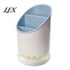 Split Cutlery Storage Box Multi-compartment Draining Chopstick Holder, Plastic Utensil Organizer with Drain Hollow Bottom Drainer Tray, Compact Large