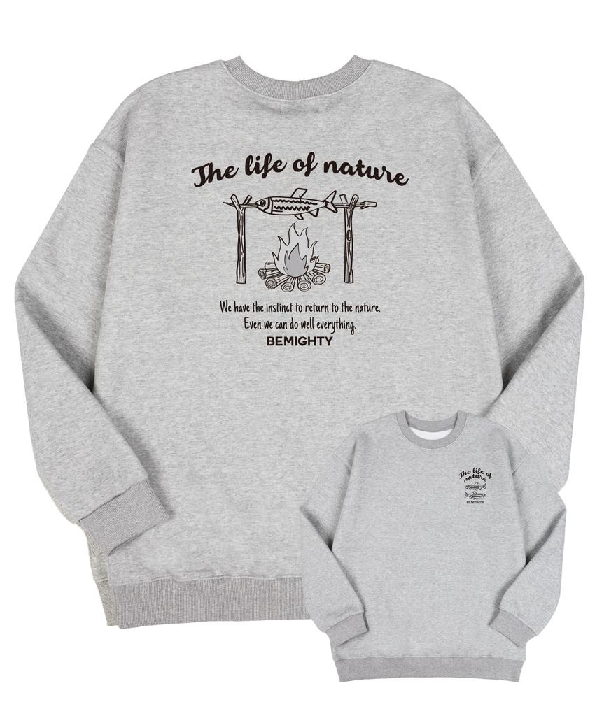 BEMIGHTY [Fleece Lined] Campfire Oversized Sweatshirt [Dark Gray]