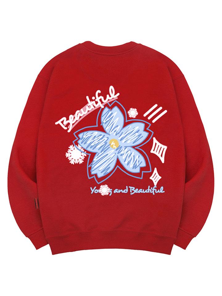 Ellamo Beautiful Flower Sweatshirt Unisex Plus Size S~4Xl