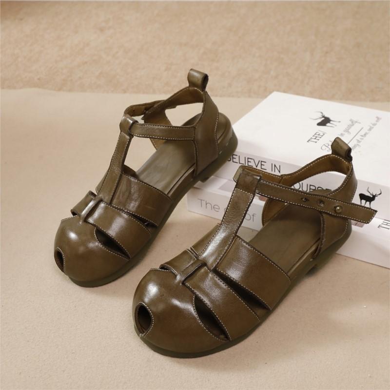 Fashion GKTINOO 2025 Summer New Genuine Leather Women's Shoes High Quality Cowhide Lightweight Hollow-out Peep Toe Sandals