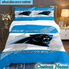 Benutzerdefinierter Name 3-teiliges Panthers Helm Bettwäsche-Set, Inklusive Bettbezug und 2 Kissenbezügen. Perfekt für Schlafzimmer, Studentenwohnheim, Fan-Weihnachtsgeschenk