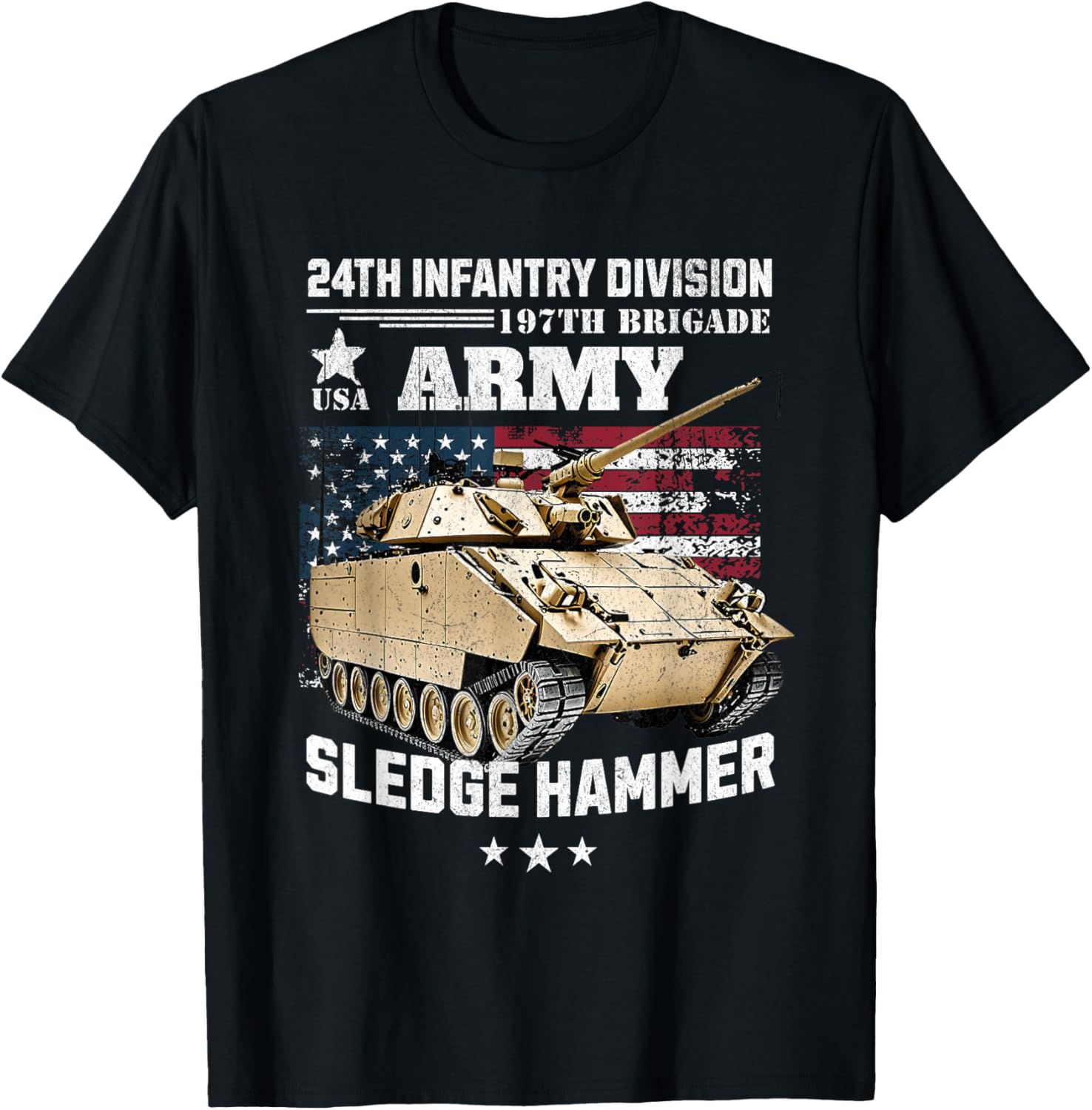 US Army 24th Infantry Division 197th Brigade Veteran Pride TShirt 100 Cotton ONeck Short Sleeve Summer Casual Mens Tshirt S