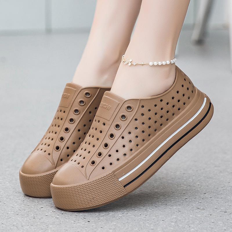 Women's Waterproof Breathable Slip-On Sandals with Thick Sole for Outdoor Summer Activities