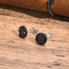 S925 Nadel Kristall Cluster Ohrstecker für Männer Jungen, Einfache Rock Punk Hiphop Schwarze Runde Ohrstecker 6/8/10mm, Schmuckgeschenke für Männer