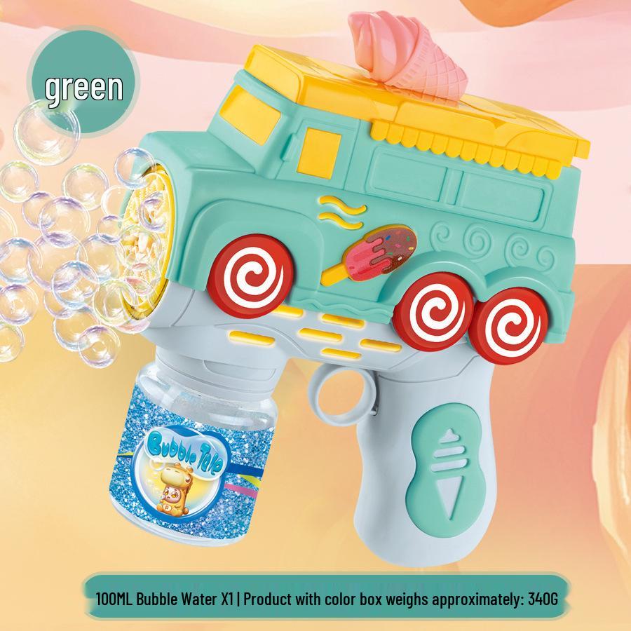 Electric Bubble Fire Truck Toy: Automatic Light-up Bubble Gun for Kids' Outdoor Fun