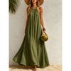 Womens Halter Neck Maxi Dress Loose Flowy Beach Bohemian Vacation