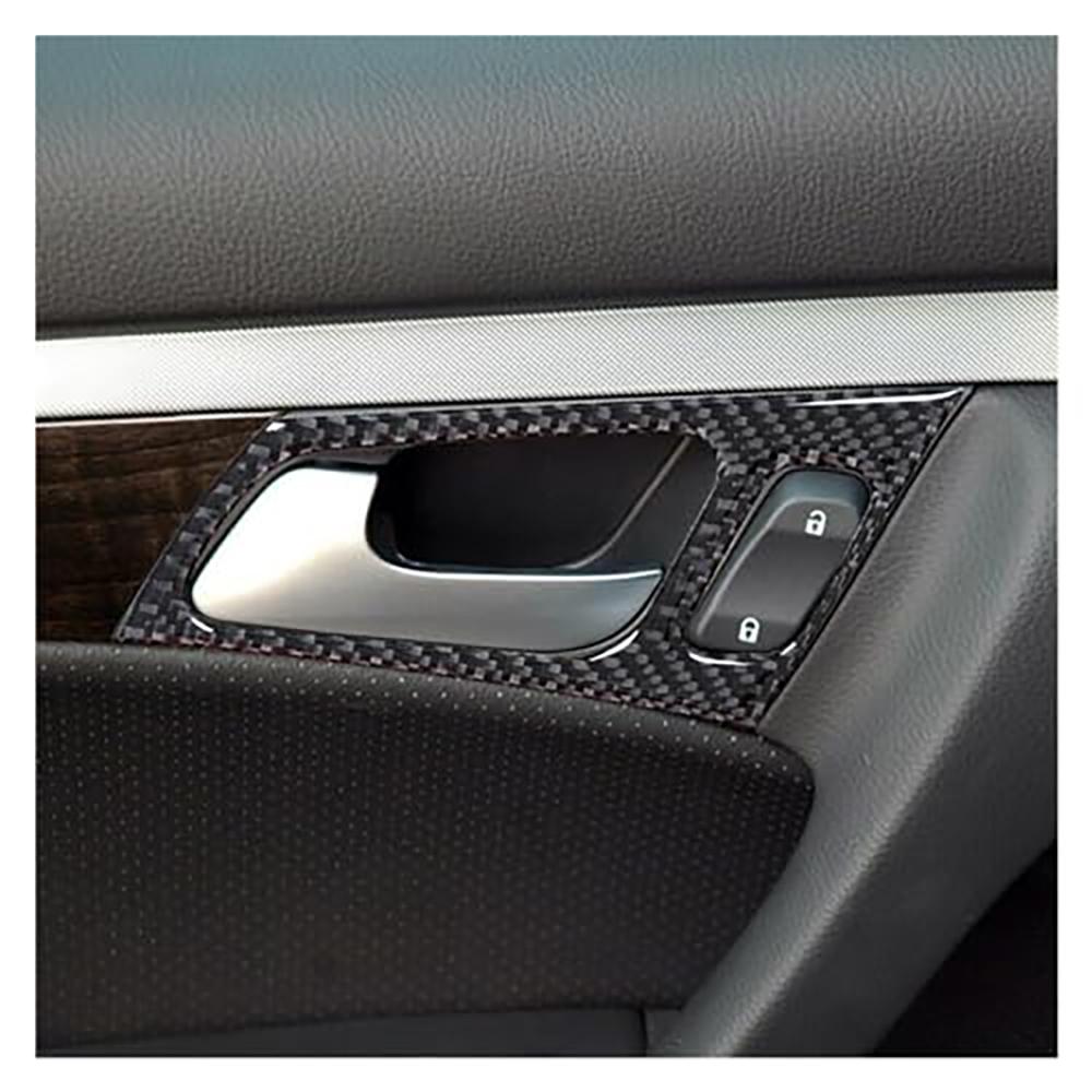 For Acura TL 2004-2008 LHD Interior Door Handle Trim Sticker Black Carbon Fiber Cover Interior Accessories Upgrade Decor Styling