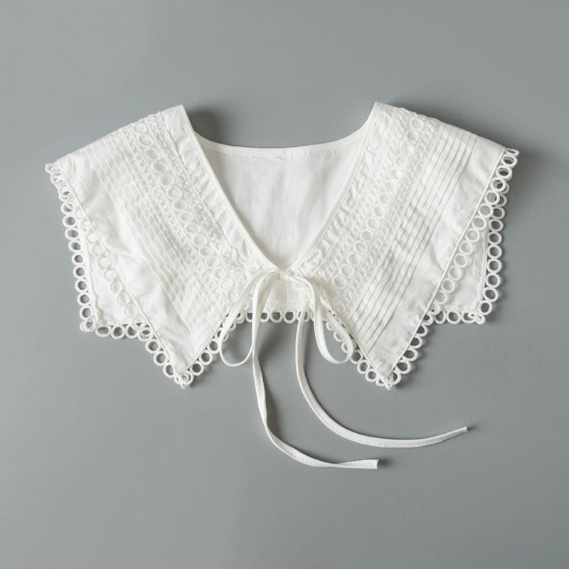 Removable Lace Doll Fake Collar Women Tie Ladies White Shawl Wrap Detachable Embroidered Lapel False Collar Clothes Accessory