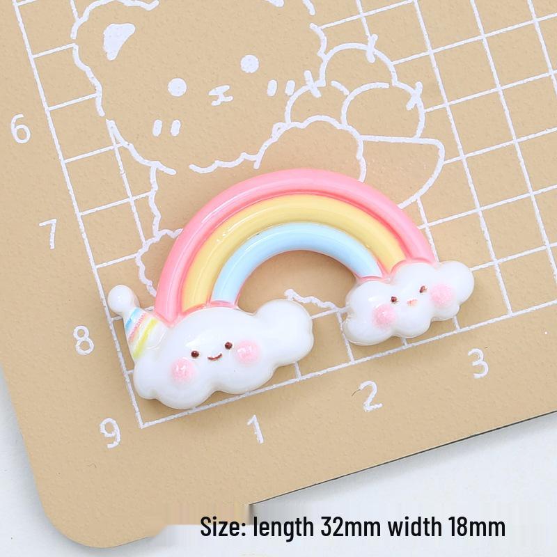 Creative Resin Cloud Rainbow Shoe Buckle & Hair Clip DIY Accessories