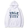 Yale University School Uniform for Autumn and Winter  Classic Solid Color Hoodie Daily Casual Fashion Long Sleeve Warm Hoodie